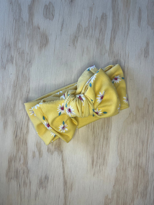 Yellow Floral Oversized Bow